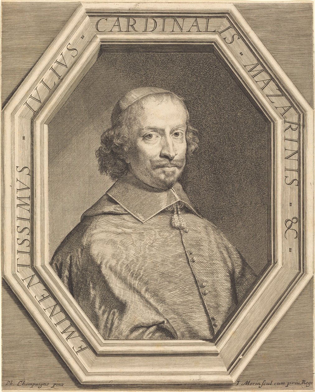 Kardinál Mazarin od Jean Morin after Philippe de Champaigne