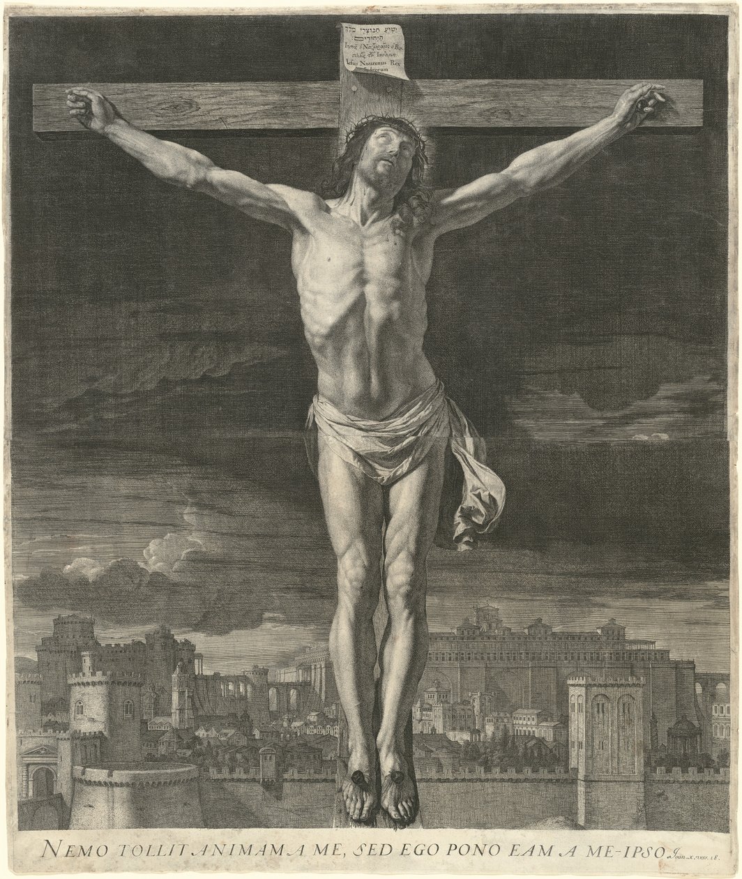Kristus umírá na kříži od Jean Morin, after Philippe de Champaigne