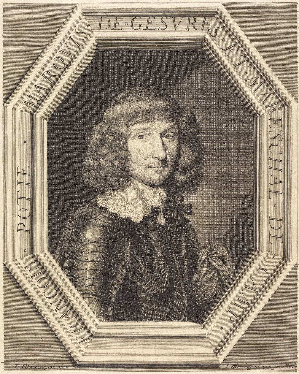 Francois Potier, markýz z Gesvres od Jean Morin after Philippe de Champaigne