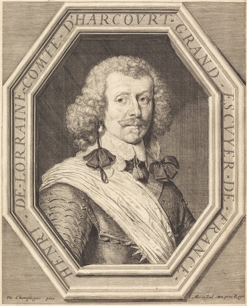 Jindřich Lotrinský, hrabě z Harcourt od Jean Morin after Philippe de Champaigne