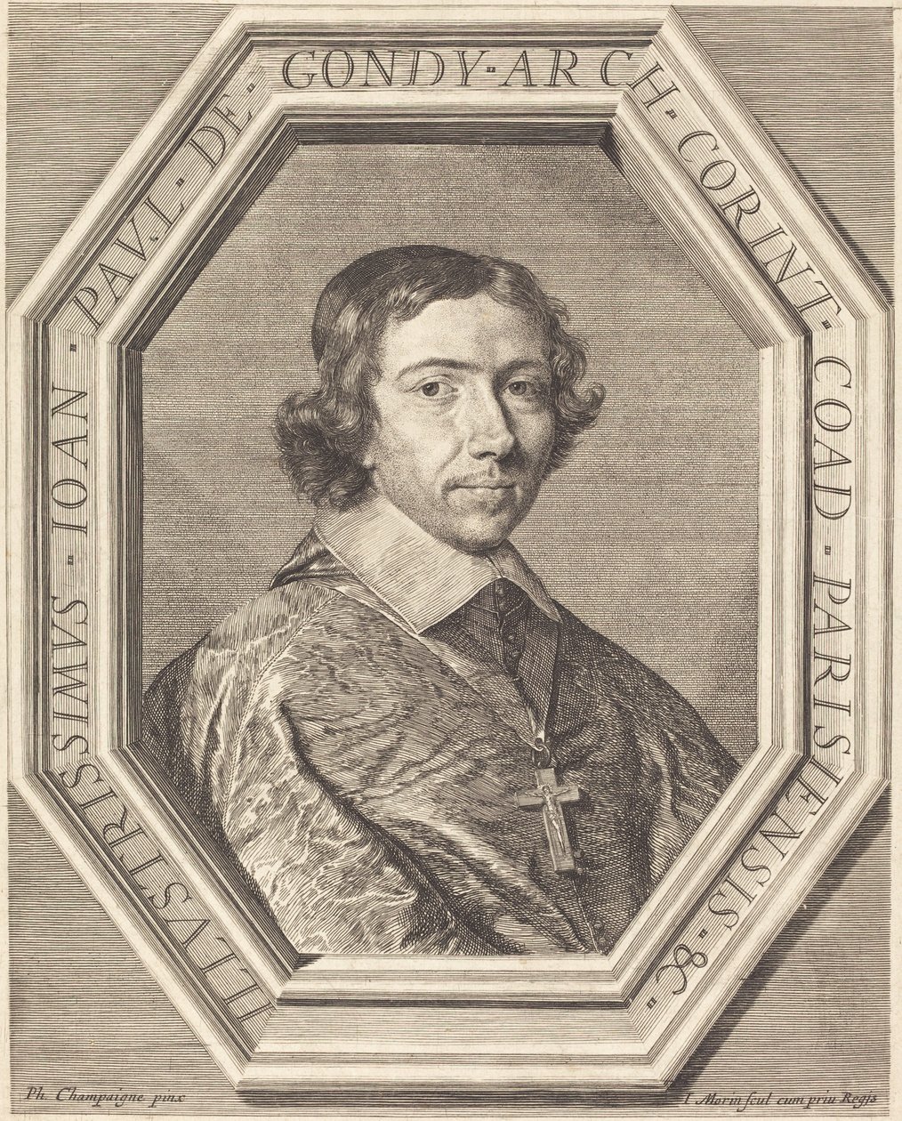 Jean Francois Paul de Gondy od Jean Morin after Philippe de Champaigne