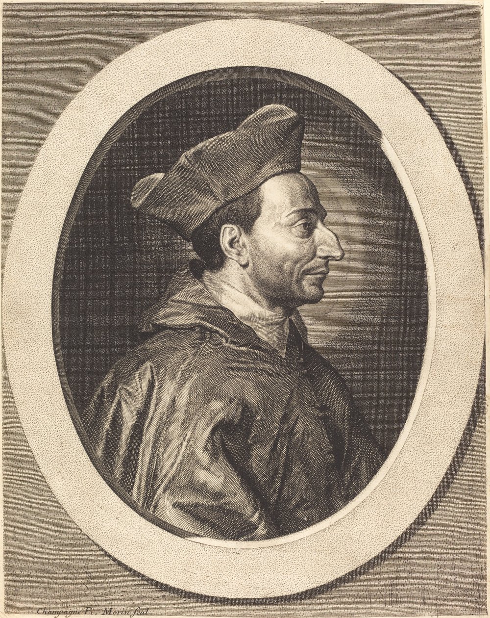 Svatý Karel, kardinál Boromejský od Jean Morin after Philippe de Champaigne