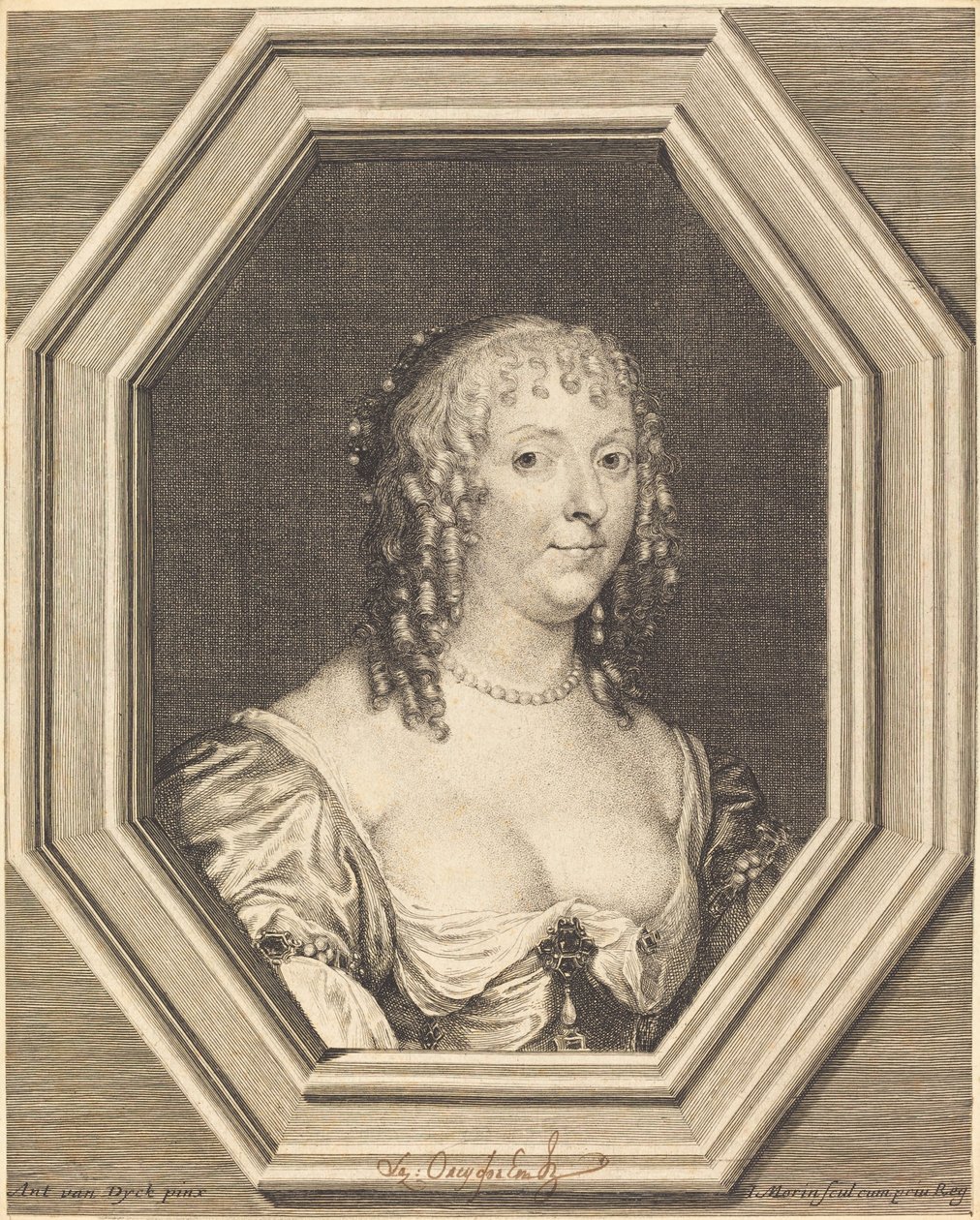 Anne Sophie Herbert, hraběnka z Carnarvonu od Jean Morin after Sir Anthony van Dyck