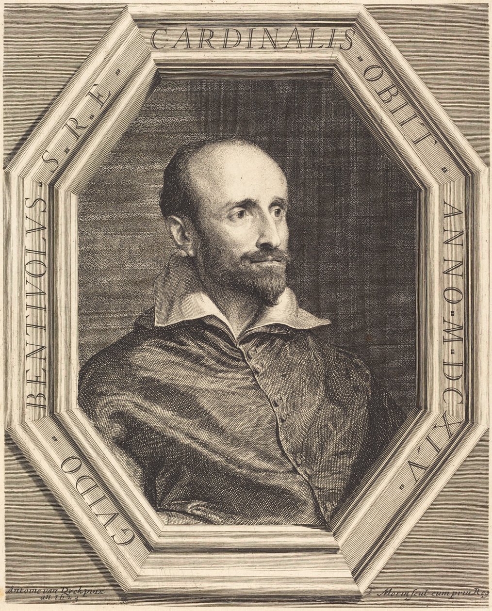 Kardinál Guido Bentivoglio od Jean Morin, after Sir Anthony van Dyck