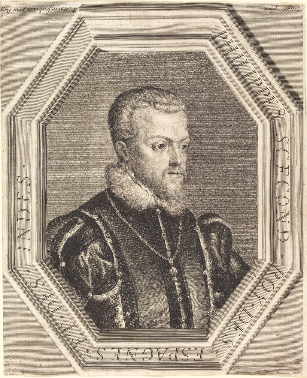 Filip II., španělský král od Jean Morin after Titian