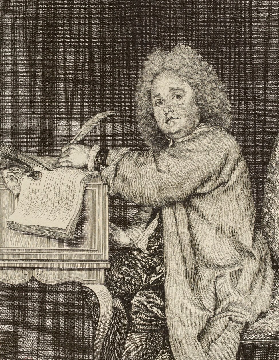 Portrét skladatele Jean-Féryho Rebela 1666-1747, po roce 1718. od Jean Moyreau
