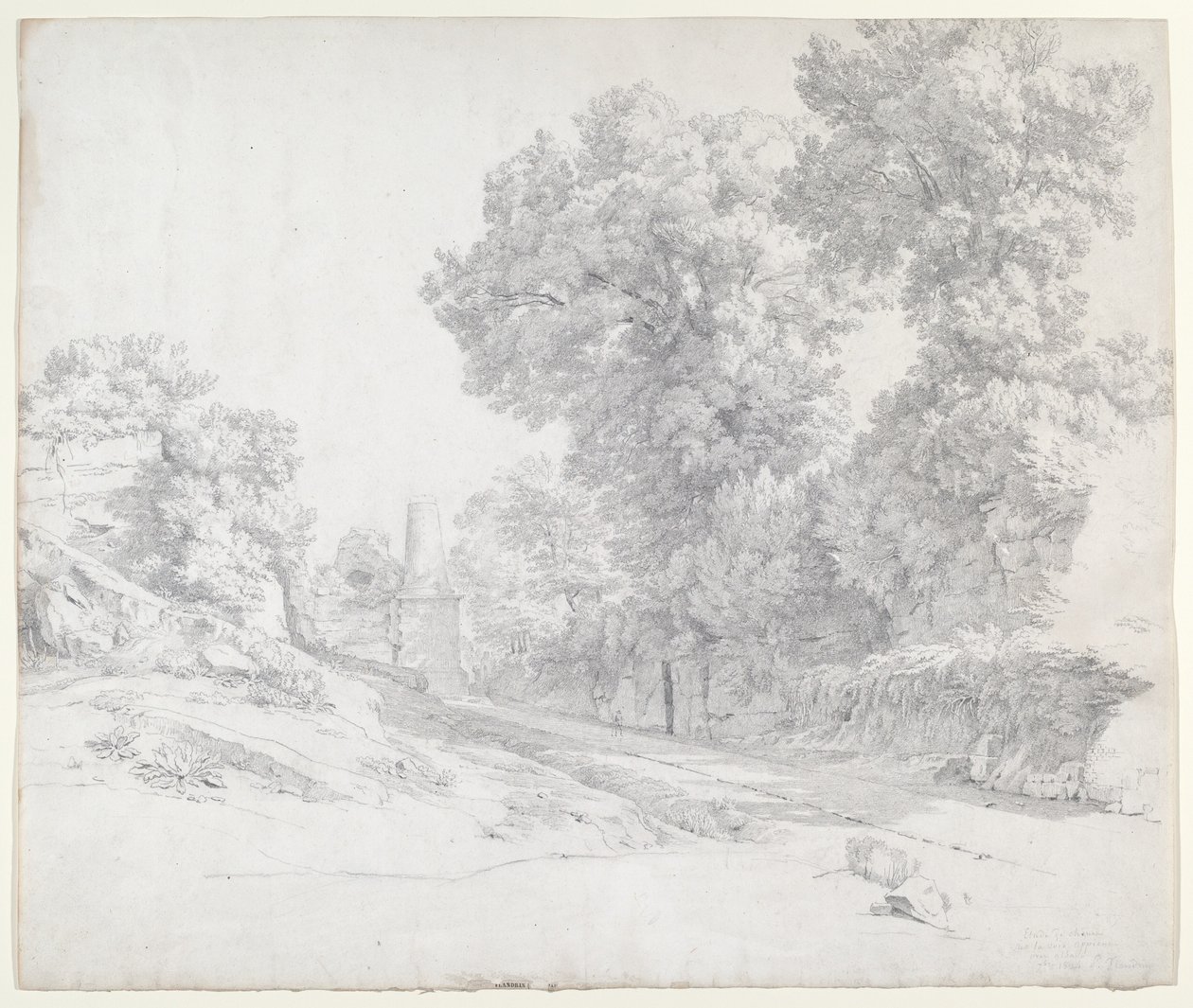 Oaks podél Appian Way poblíž Albano od Jean Paul Flandrin