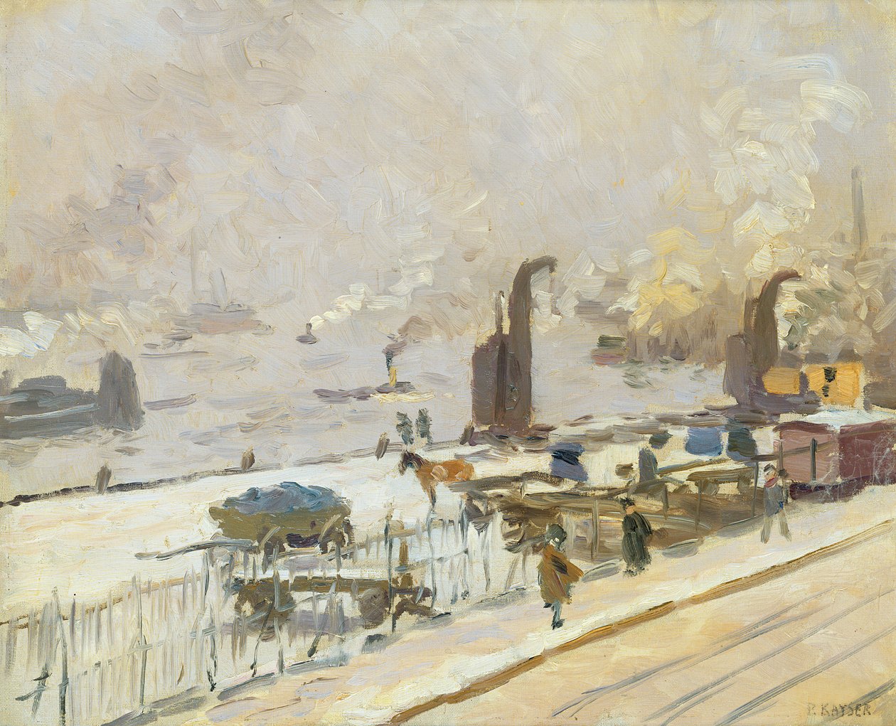 Hamburg Port v zimě, 1909 od Jean Paul Kayser