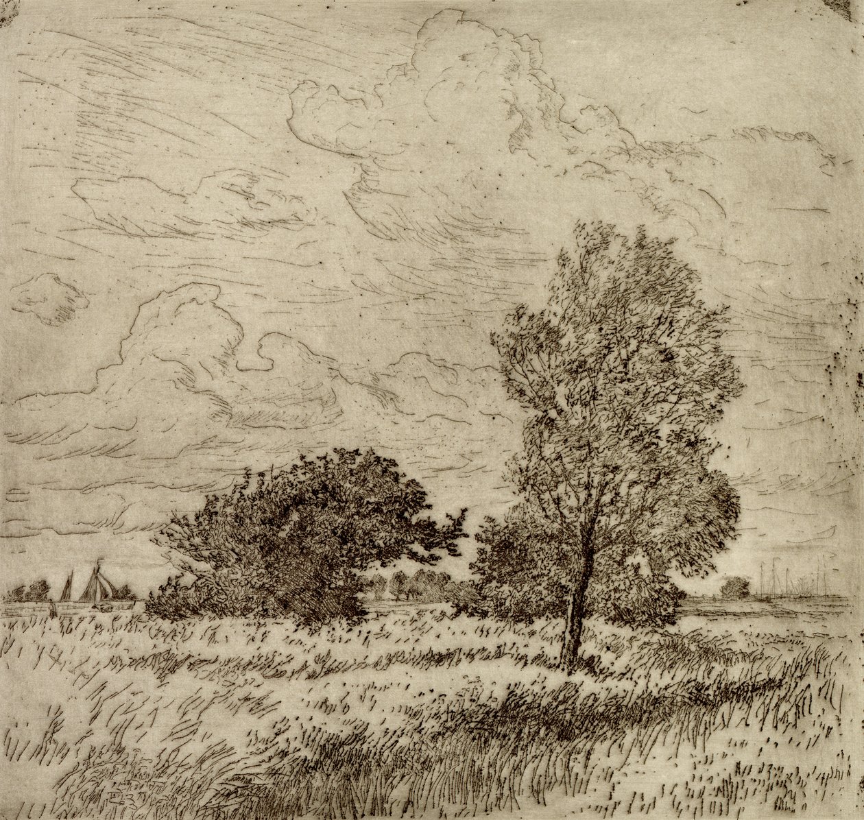 Letní vítr, 1904-06 (suchá jehla) od Jean Paul Kayser