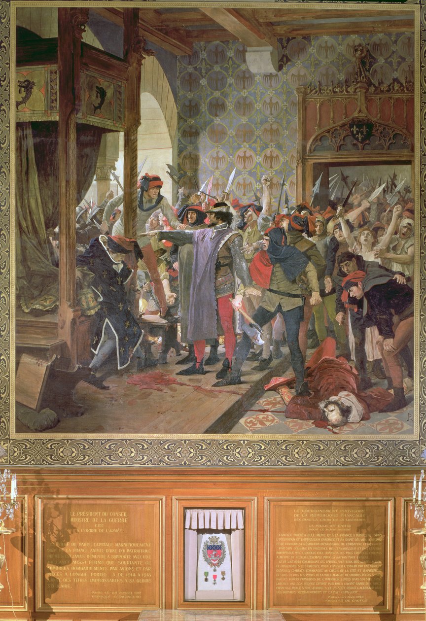 Etienne Marcel († 1358) chránící dauphina před davem v roce 1358 od Jean Paul Laurens