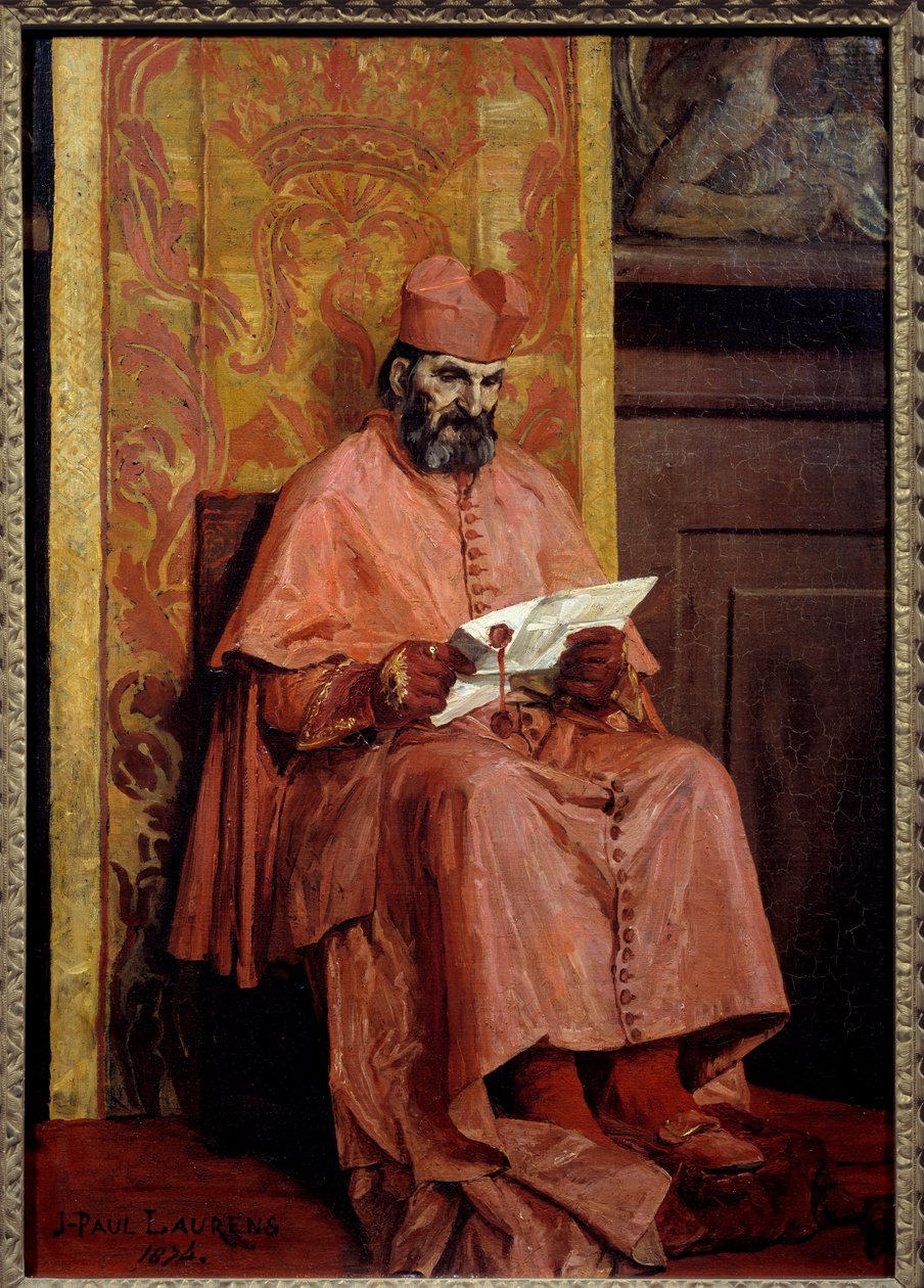 Kardinál. Obraz Jean Paul Laurens (1838-1921) od Jean Paul Laurens