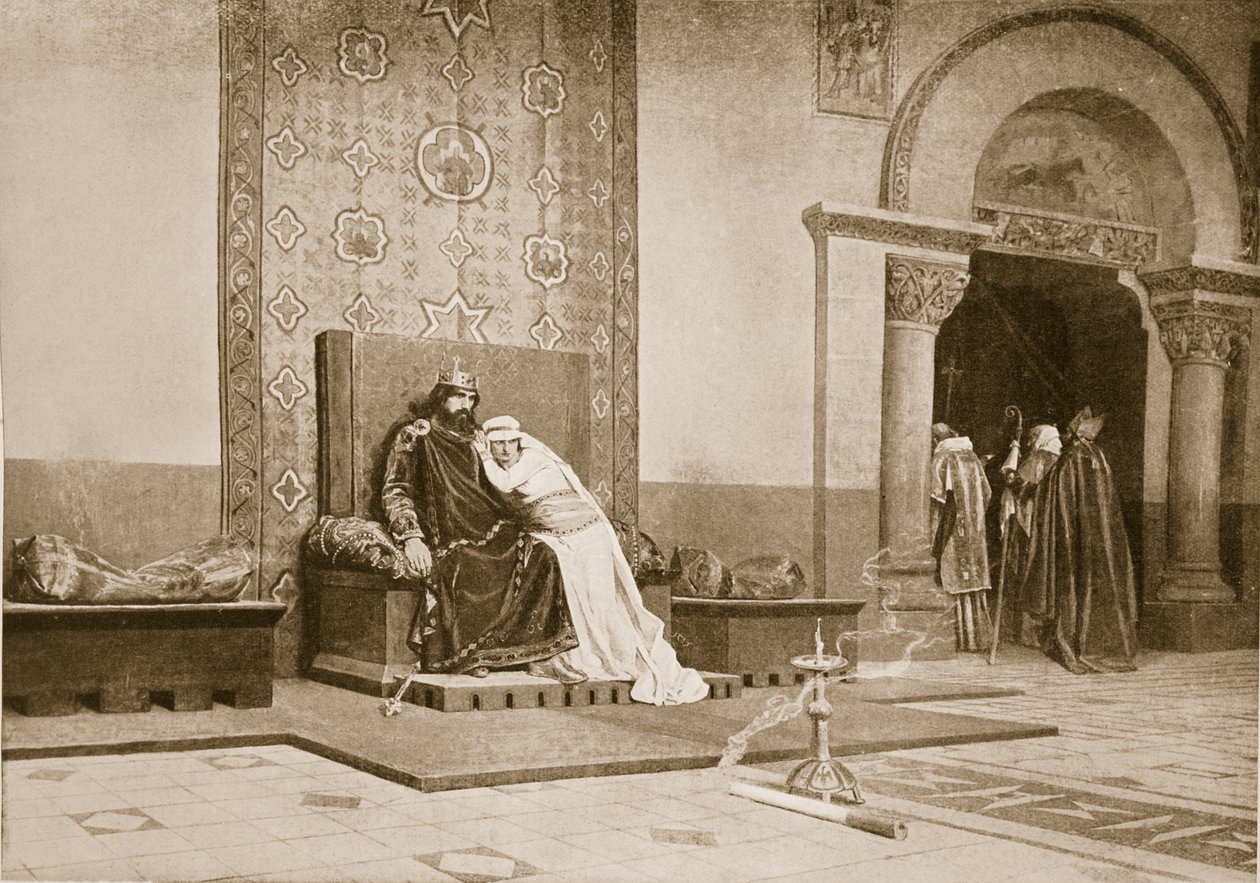 Exkomunikace Roberta Zbožného, ilustrace z „Hutchinsonových dějin národů“ od Jean Paul Laurens