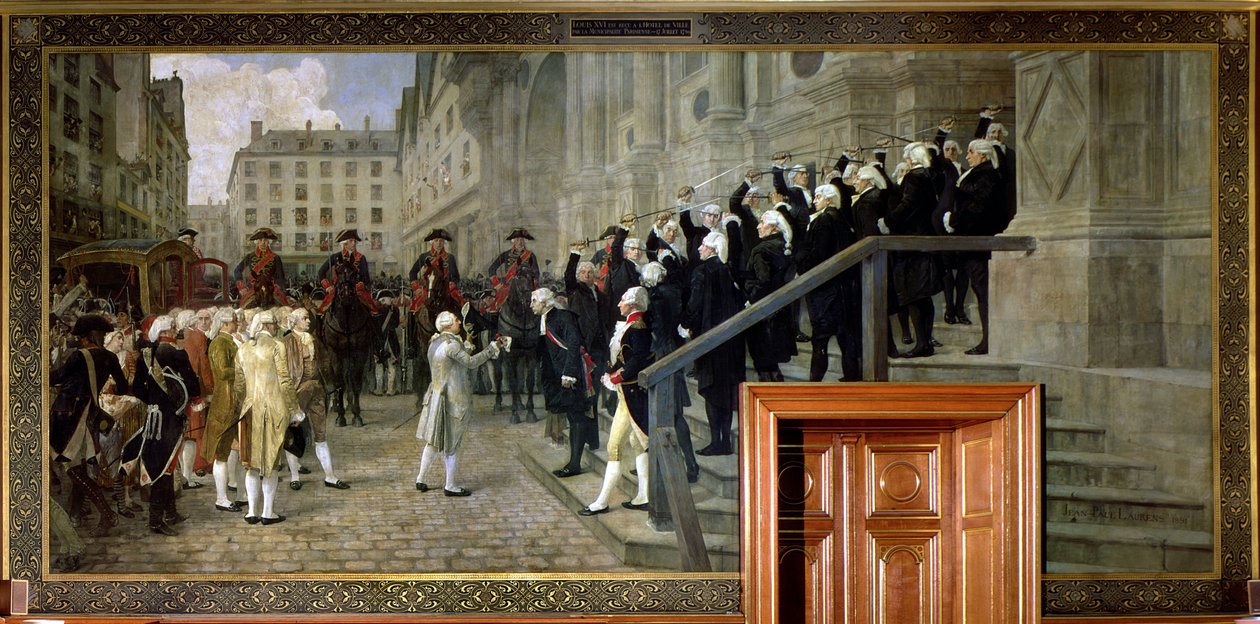 Přijetí Ludvíka XVI. v Hotelu de Ville pařížským magistrátem v roce 1789, 1891 od Jean Paul Laurens