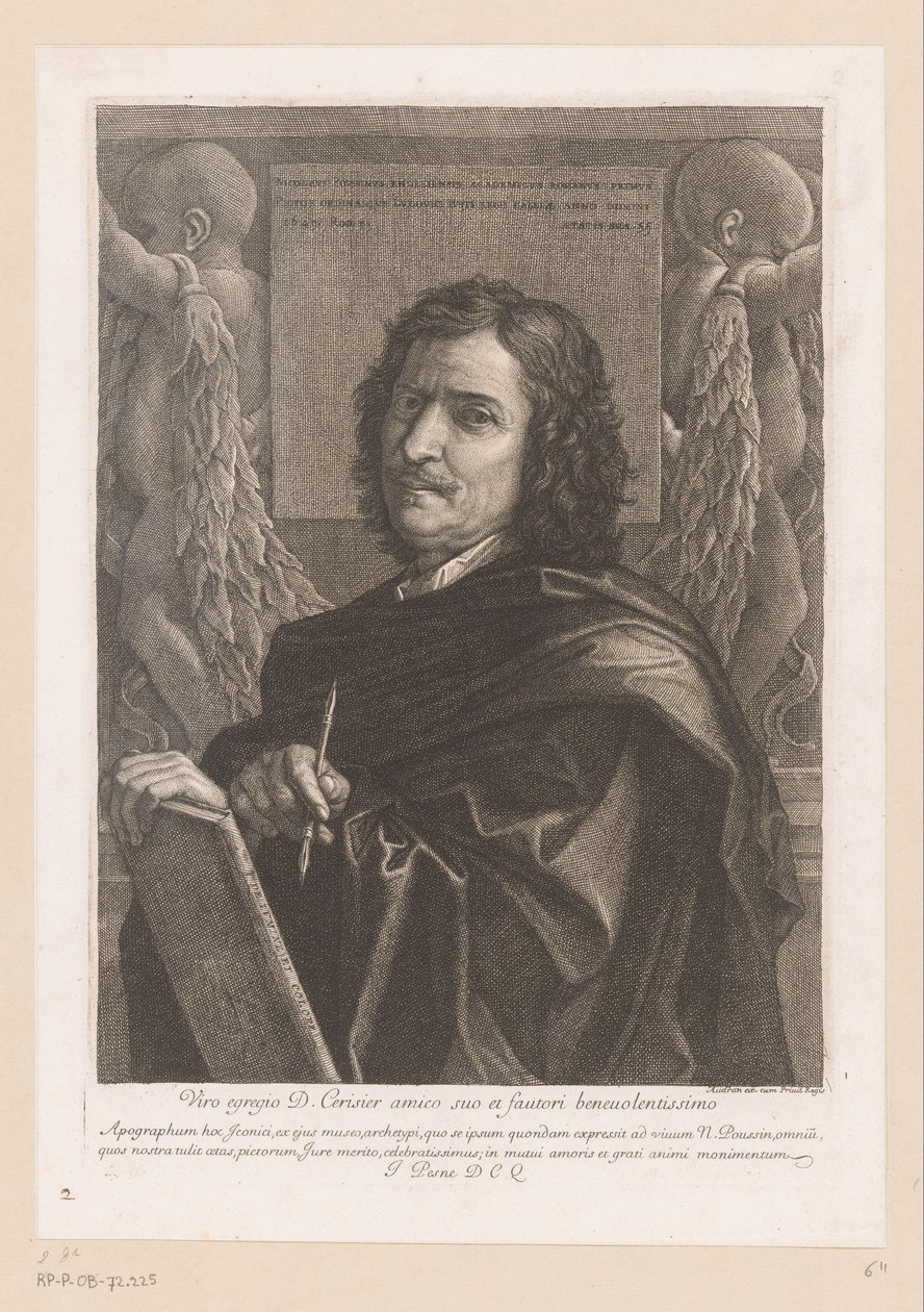 Portrét Nicolase Poussina od Jean Pesne