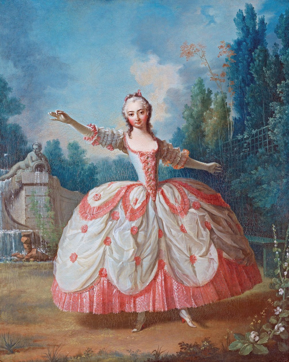 Portrét Barbary Campanini (1721-1799), známé jako La Barbarina (La Barberina) - Obraz Jeana Philippe Delaroche (1710-1767) - 1721 - Olej na dřevě - 68,5x56,5 - Soukromá sbírka od Jean Philippe de La Roche