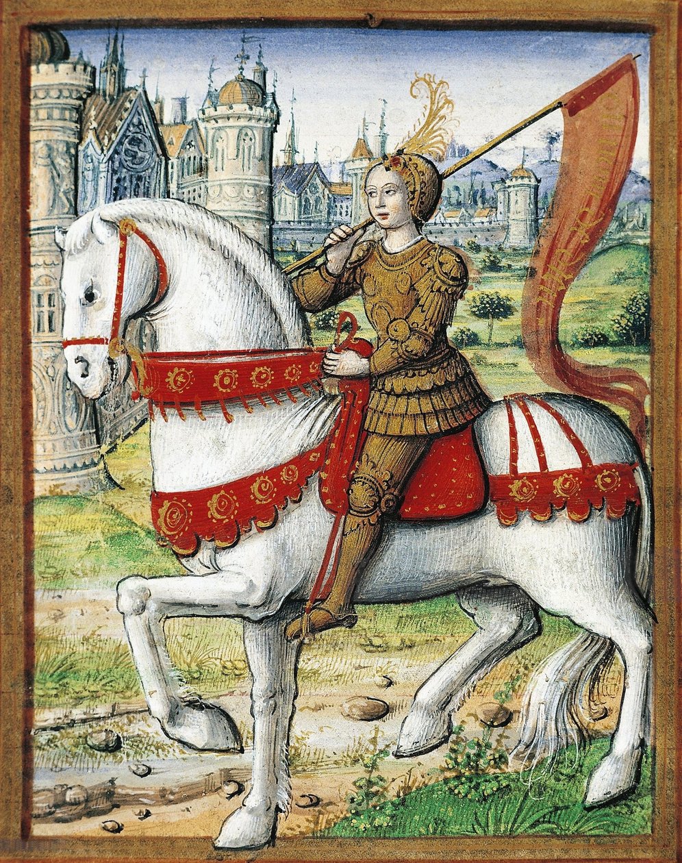 Miniatura zdobící Les vies des femmes célèbres od Antoina Dufoura, ms. 17, folio 76 verso, Nantes, Musée Dobrée, 1504-1506. od Jean Pichore