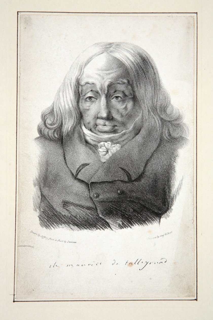 Portrét Talleyranda, 79 let, pub. 1835 (rytina) od Jean Pierre (after) Dantan