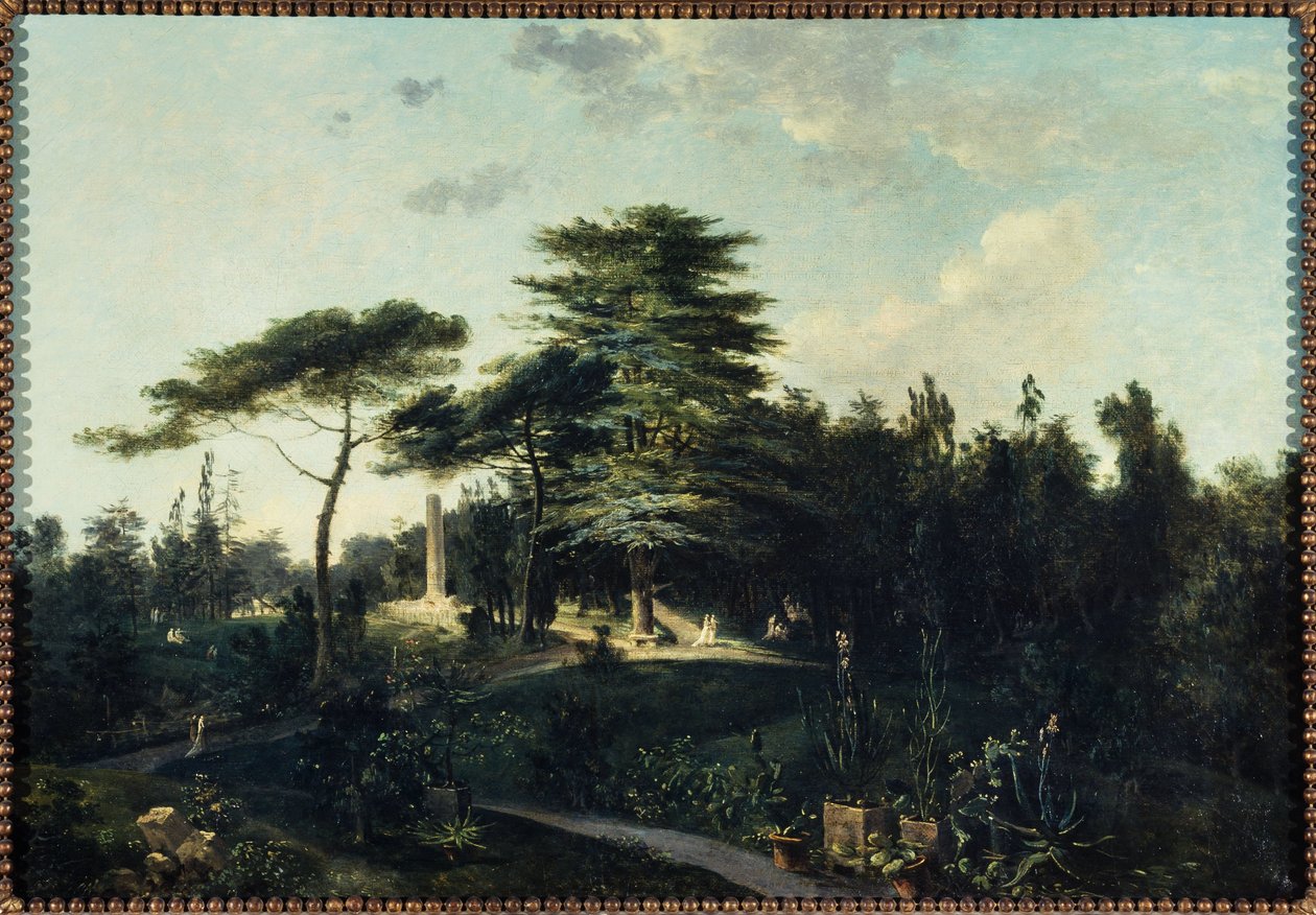Libanonský cedr v Jardin des Plantes, kolem roku 1800 (olej na plátně) od Jean Pierre Houel