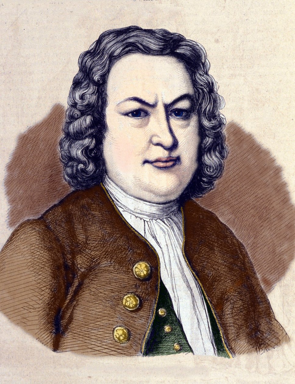 Portrét Johna Sebastiena Bacha (Johann Sebastian Bach od Jean Pierre Laurens