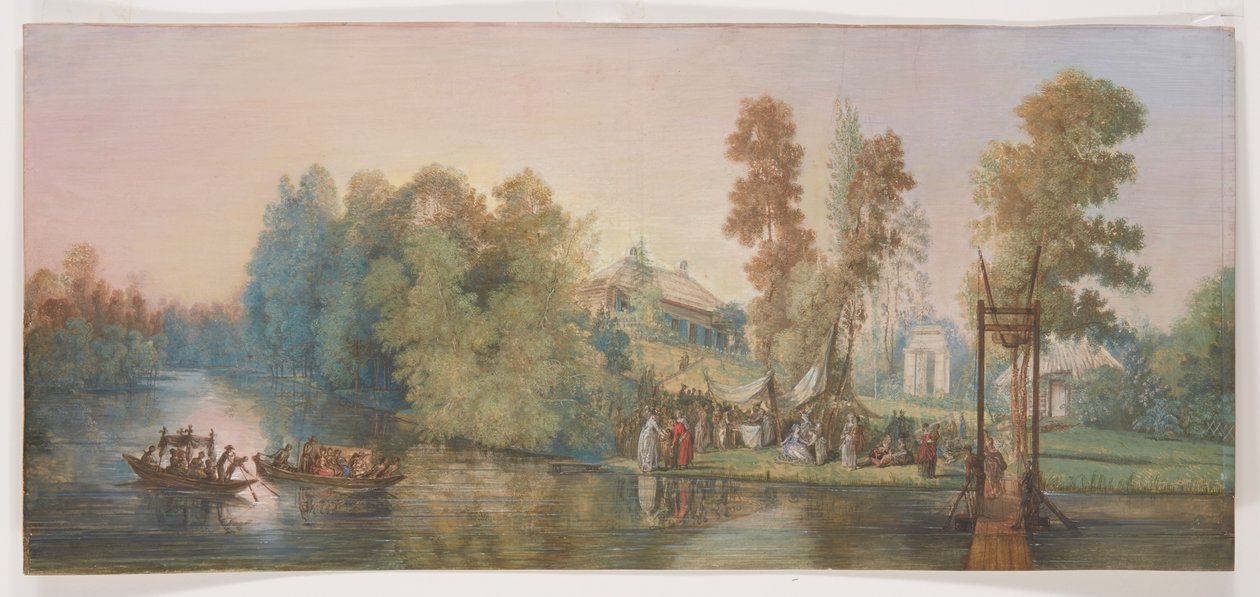 Galantní scéna: piknik u jezera, 1787 od Jean Pierre Norblin de La Gourdaine