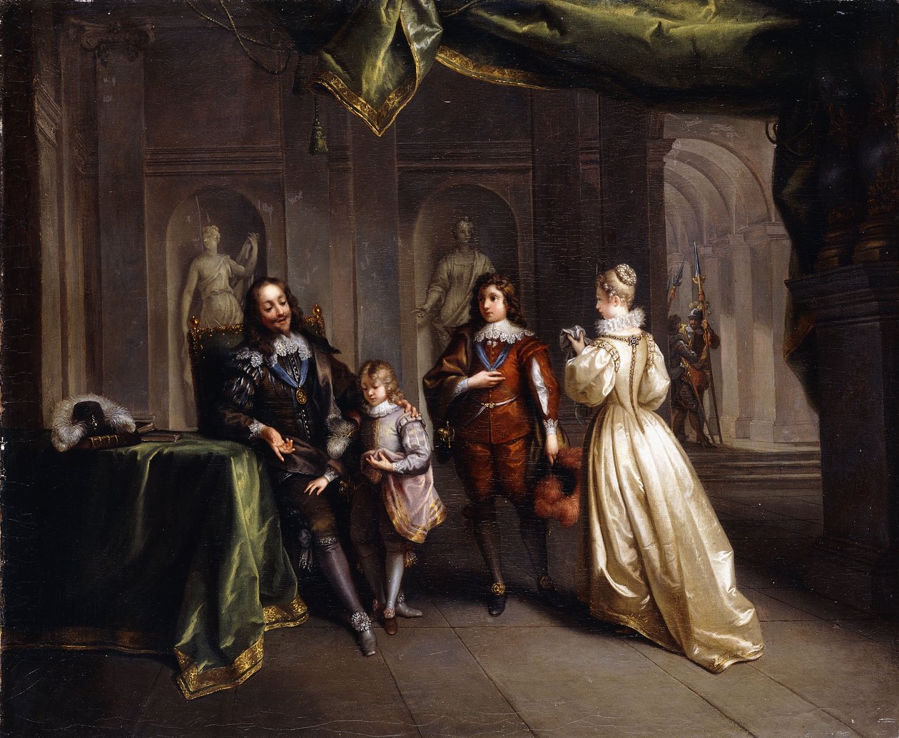 Král Karel se rozchází se svými dětmi, kolem roku 1721 od Jean Raoux