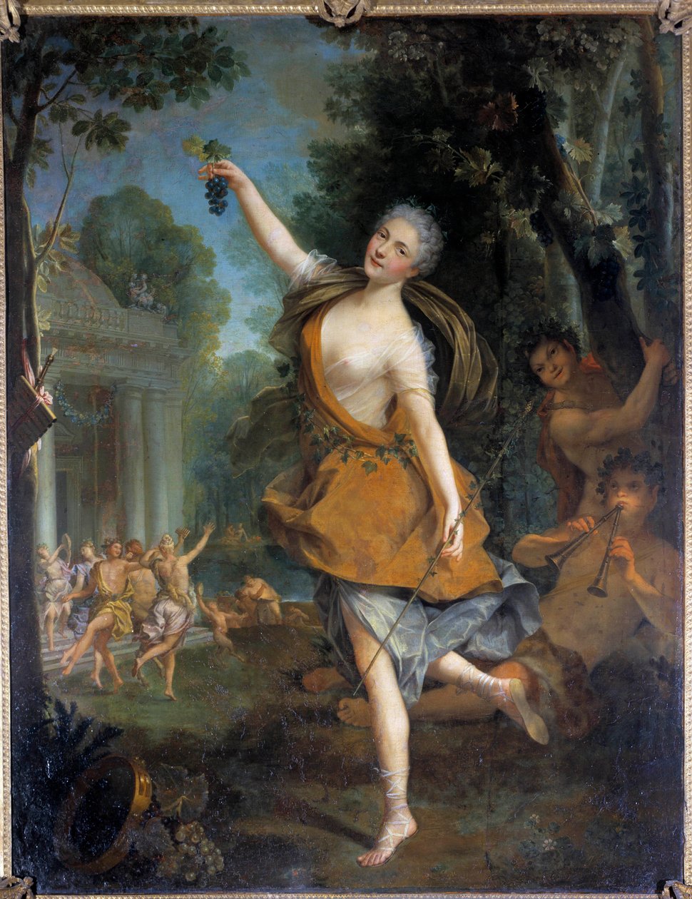 Mademoiselle Prevost in bacchante Představení tanečnice Mademoiselle Prevost (1680-1741) během baletu. Obraz Jeana Raouxe (1677-1734). 1723. Rozměr 2,09 x 1,62 m Tours, Musee des Beaux Arts od Jean Raoux