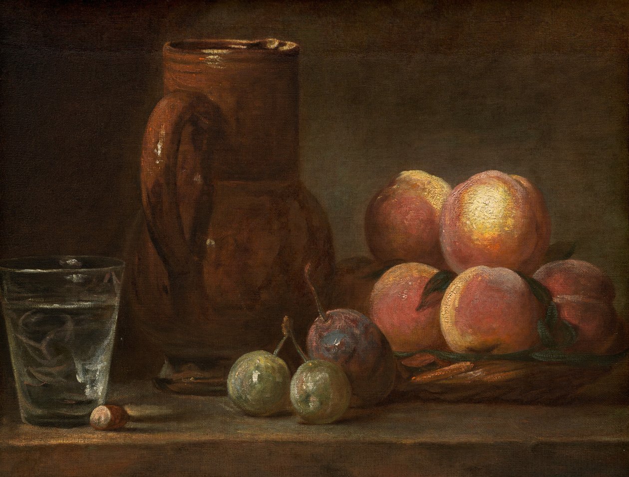 Ovoce, džbán a sklenice, c. 17261728. od Jean Baptiste Simeon Chardin
