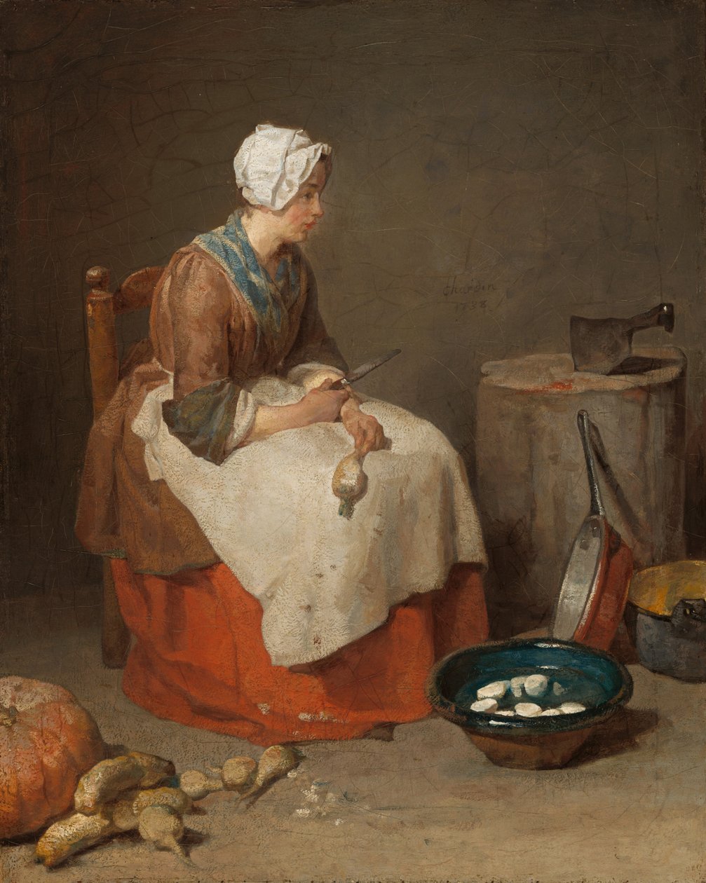 Kuchyňská služka od Jean Baptiste Simeon Chardin