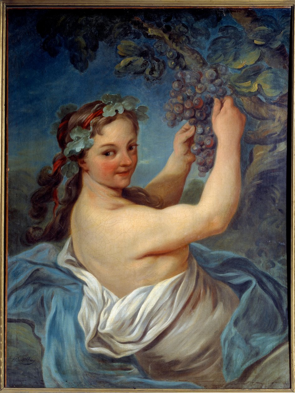 Obraz Bacchante od Jeana Simona Berthelemyho (1743-1811) Laon 19. století, Musee des Beaux Arts od Jean Simon Berthelemy