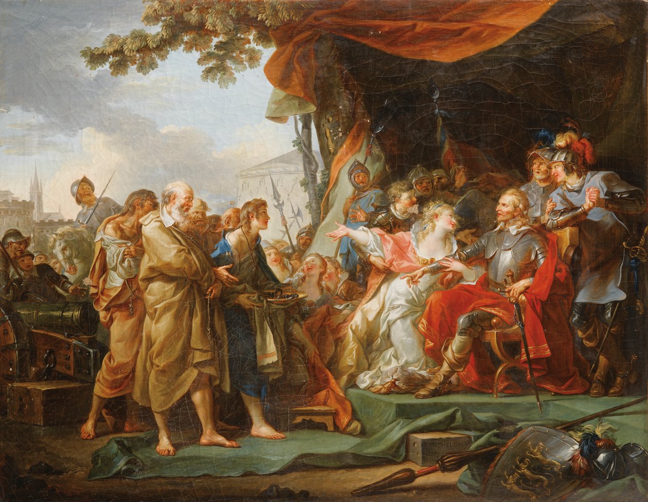 Francouzština:  Les Bourgeois de Calais Měšťané z Calais od Jean Simon Berthelemy