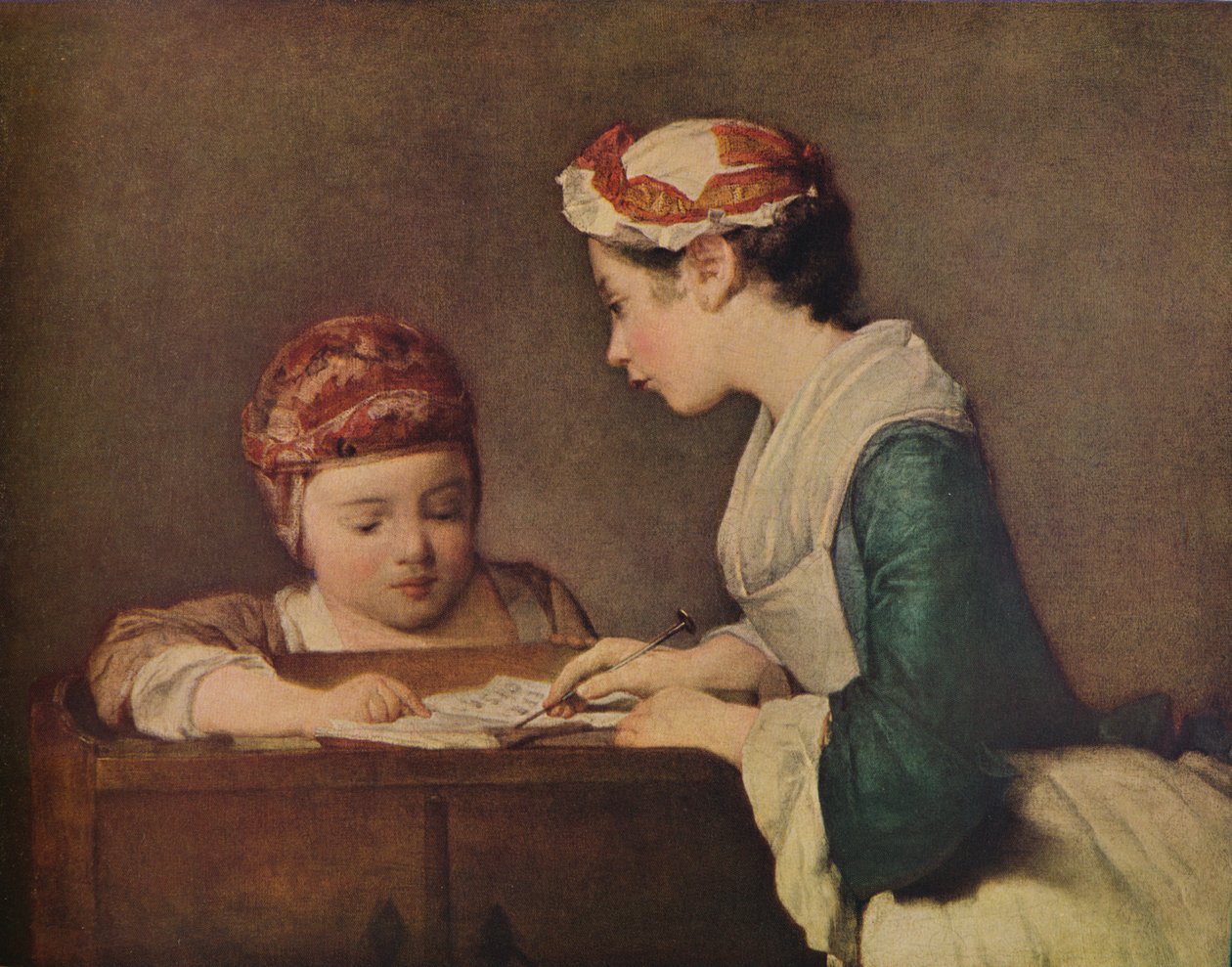 Mladá guvernérka, c1735-1736 od Jean Baptiste Simeon Chardin
