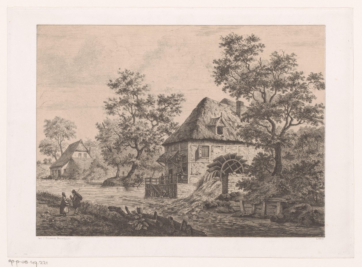 Vodní mlýn u Krefeldu od Jean Théodore Joseph Linnig