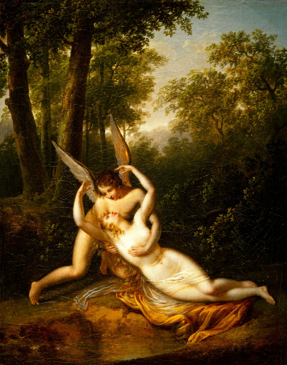 Amor a Psyché (olej na plátně) od Jean Victor Bertin