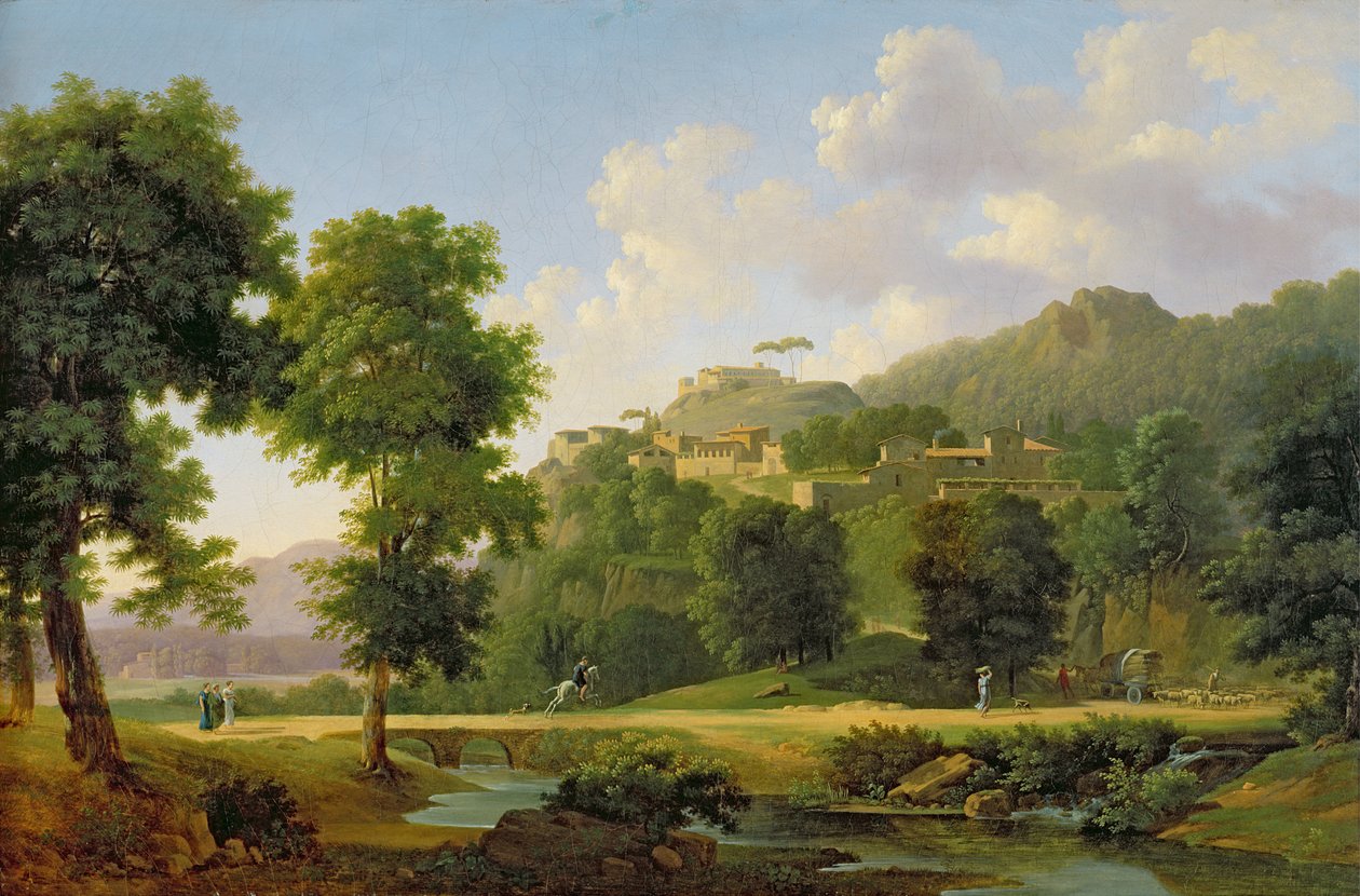 Krajina s jezdcem, kolem 1808-10 od Jean Victor Bertin