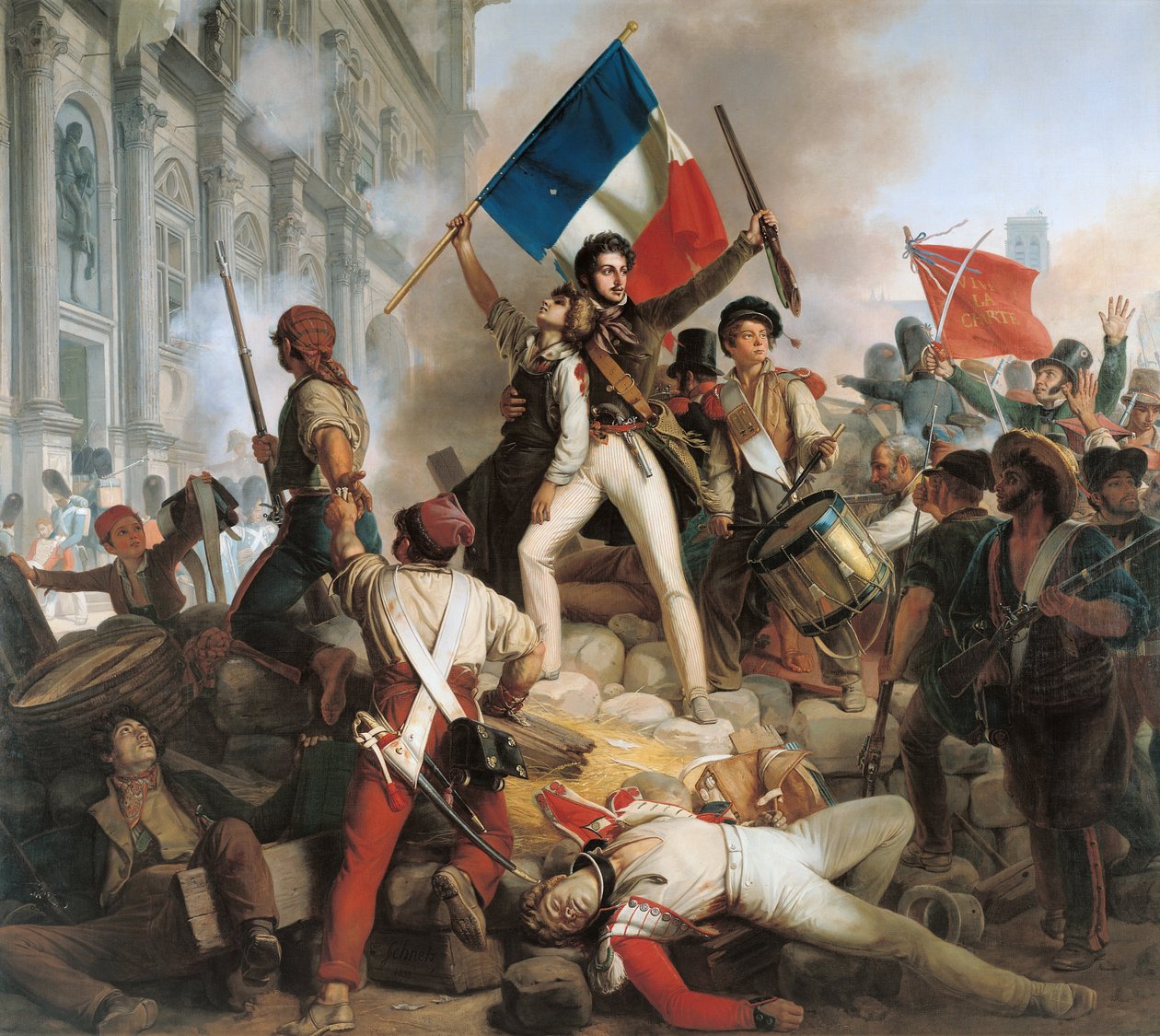 Boje v Hotel de Ville, 28. července 1830, 1833 od Jean Victor Schnetz