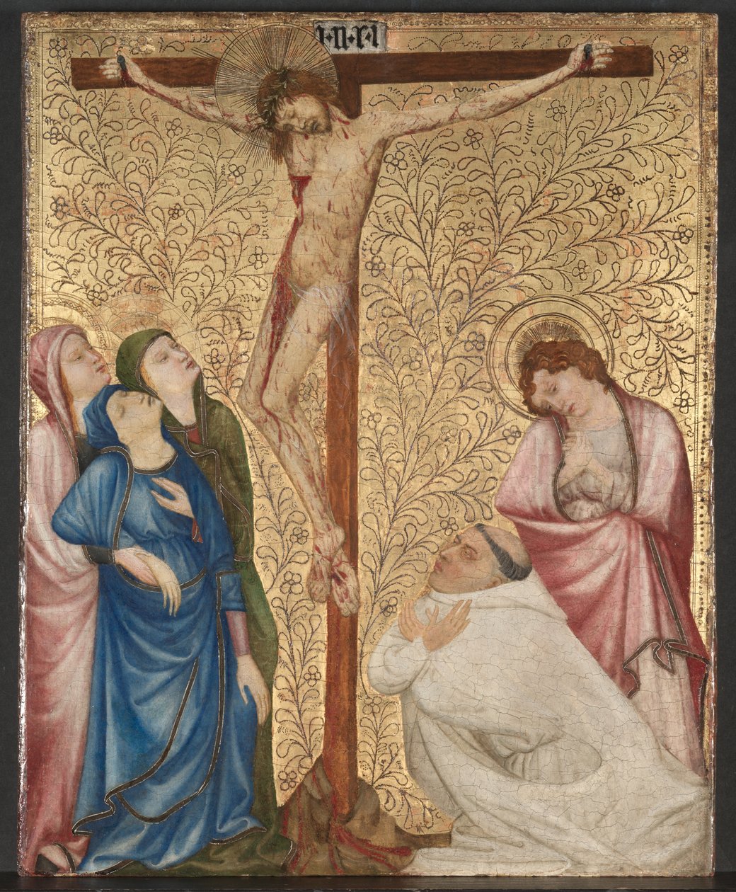 Kalvárie s kartuziánským mnichem, asi 1389-95 (olej na dubové desce) od Jean de Beaumetz