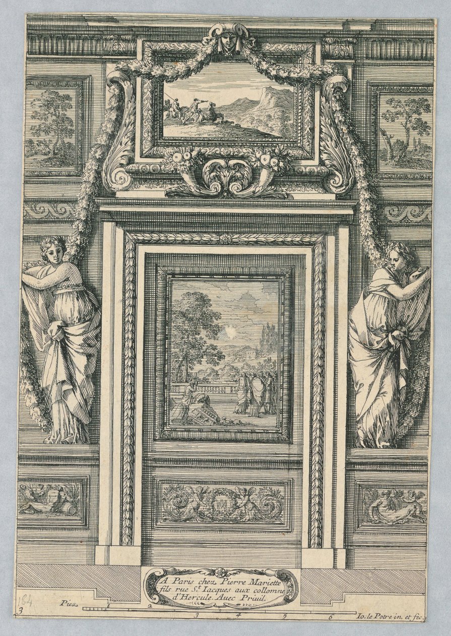 Design for Door, od "Placarts Out Ornemens" od Jean le Pautre