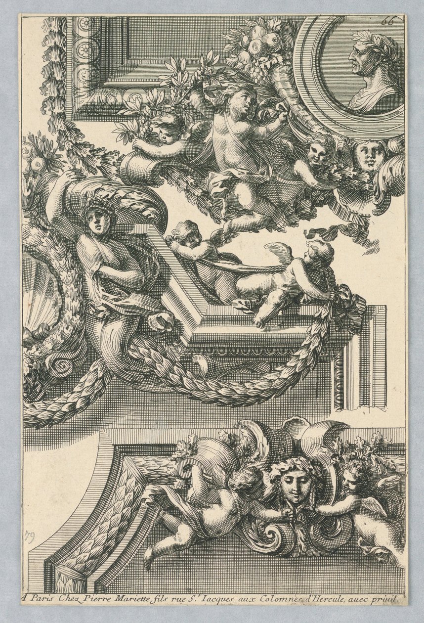 Design pro malované rámy, z "Bordures de Tableau" od Jean le Pautre