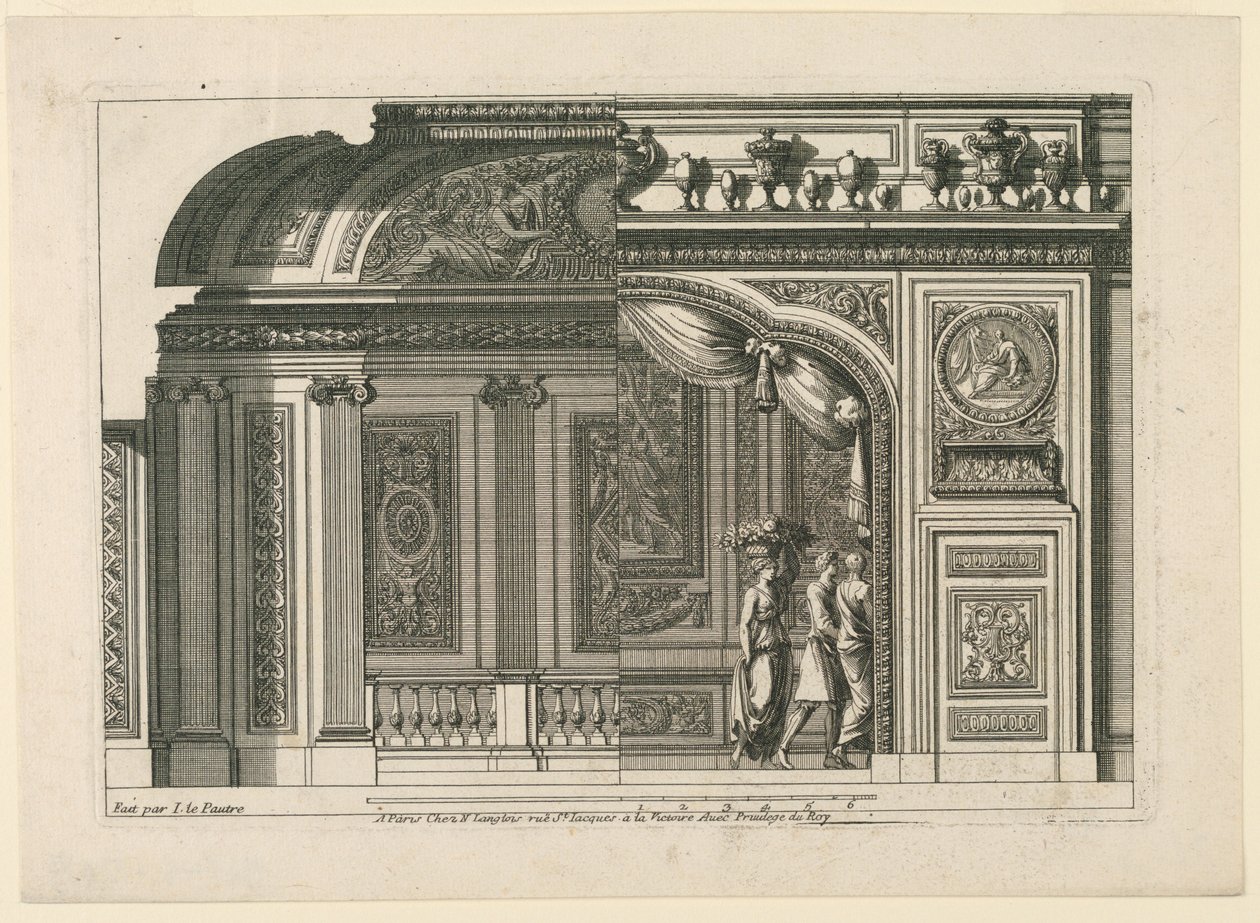 Design pro francouzský výklenek, od "Alcoves à le Francoise" od Jean le Pautre