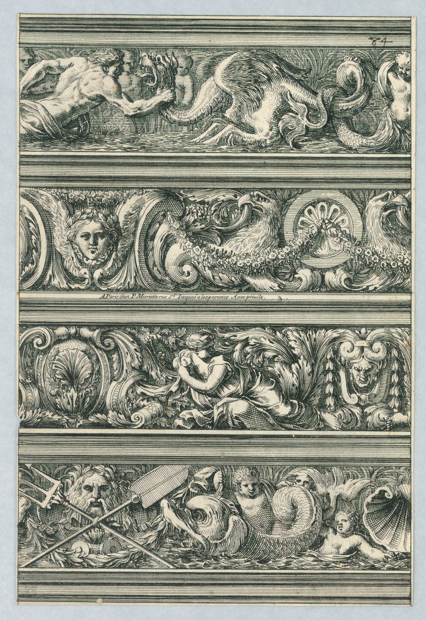Talíř z Frises pour les architraves, cornices, et autres ornements d