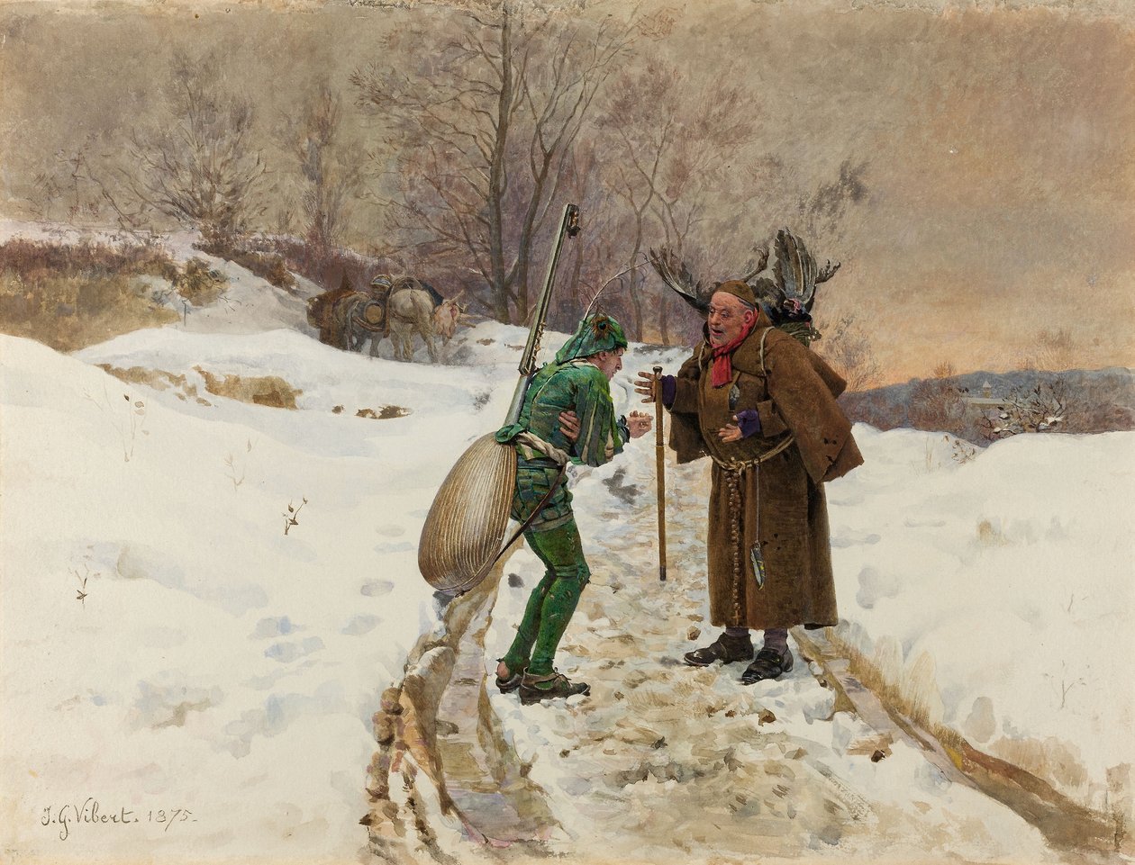 Mravenec a kobylka od Jean or Jehan Georges Vibert