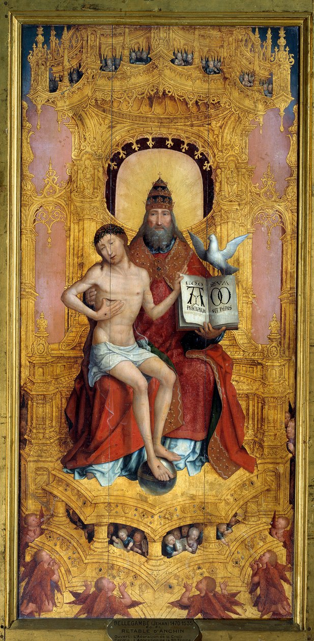 Anchin polyptický: „“The Trinite“““ Centrální část. Malba na dřevě od Jean Bellegambe (1470-1535) 162x 75 cm od Jean the Elder Bellegambe