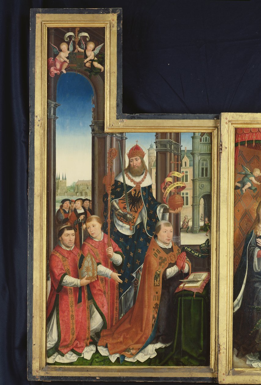 Polyptych Oslava Nejsvětější Trojice, panel zobrazující opaty, 1509-15 od Jean the Elder Bellegambe