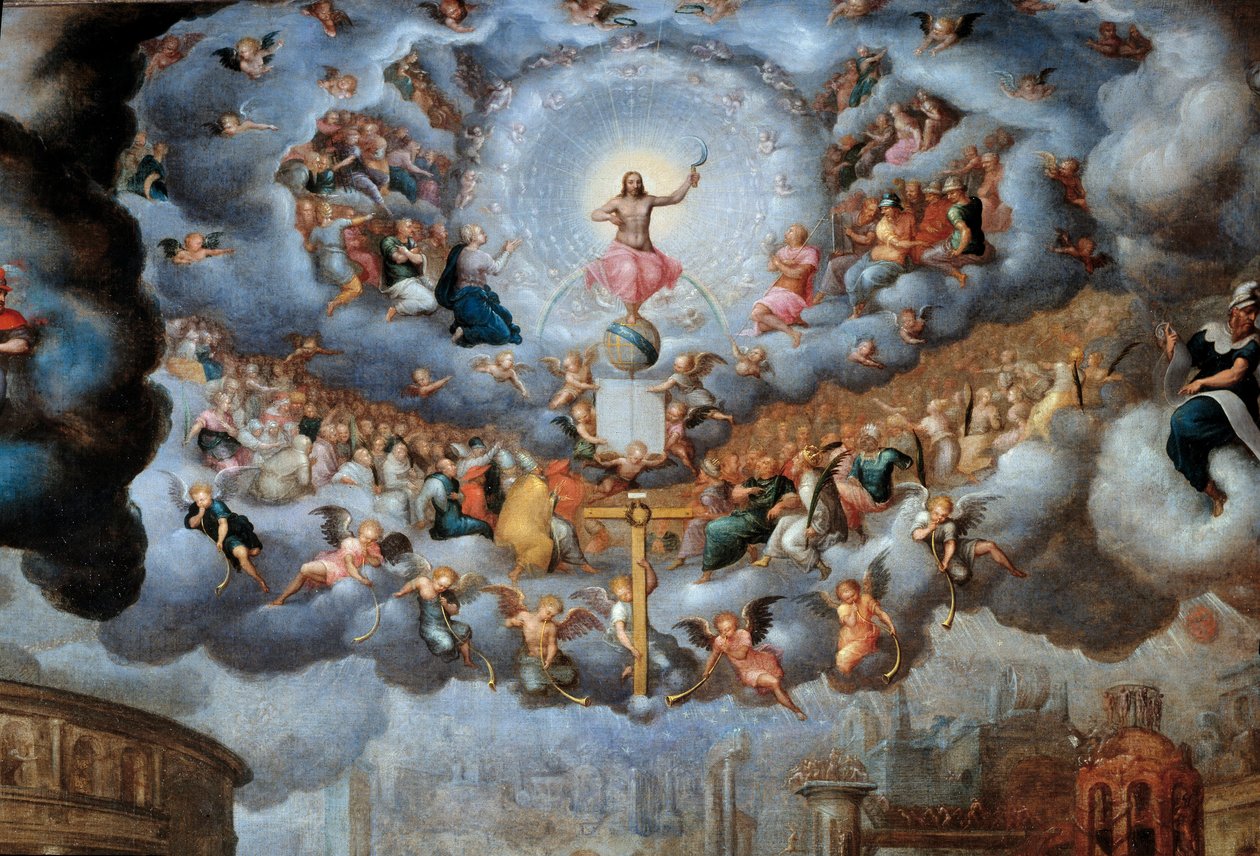 Detail posledního soudu. Obraz Jean Cousin the Son (1522-1594) 16. století Sun. 1,45x1,42 m od Jean the Younger Cousin