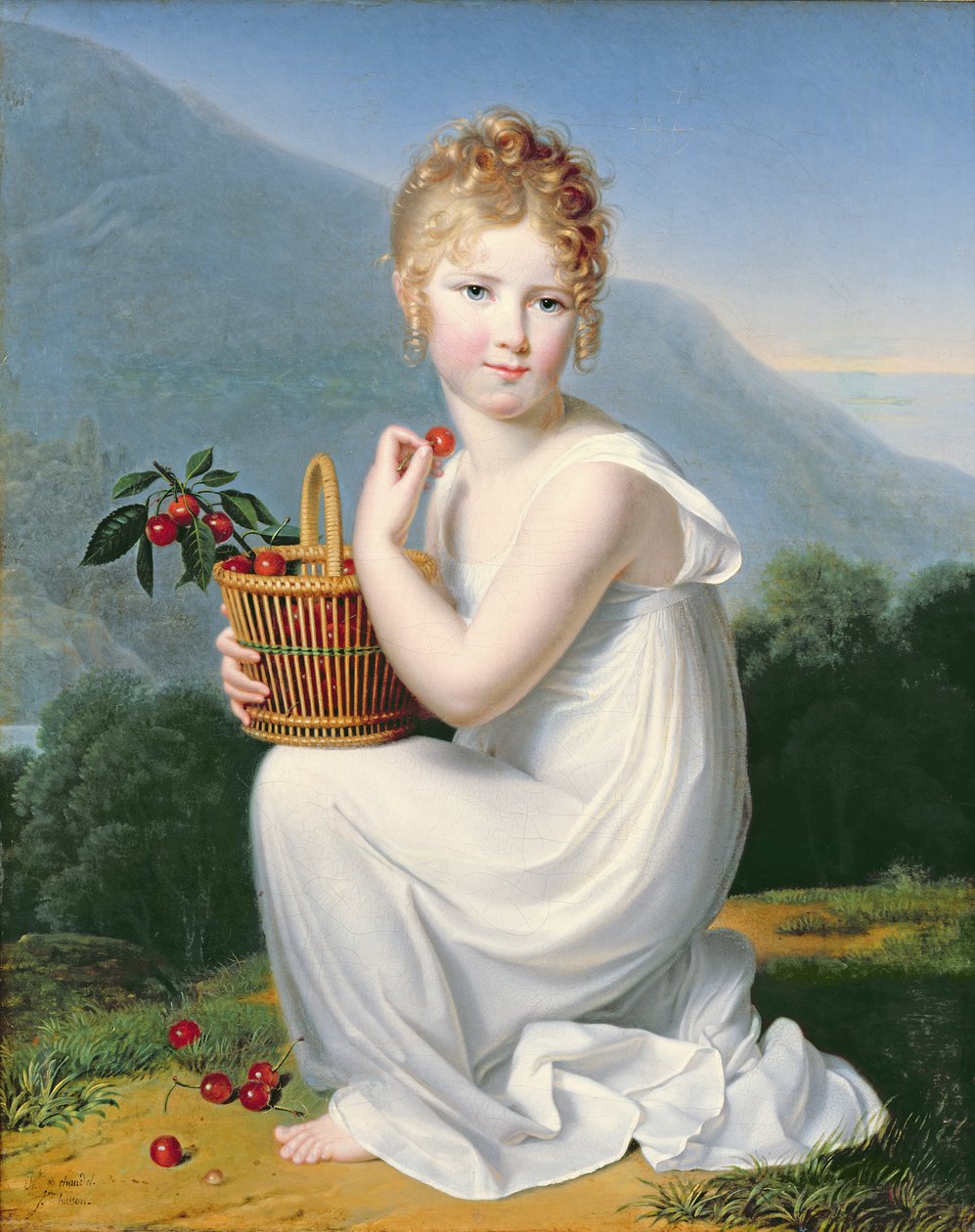 Mladá dívka jíst třešně od Jeanne Elisabeth Chaudet