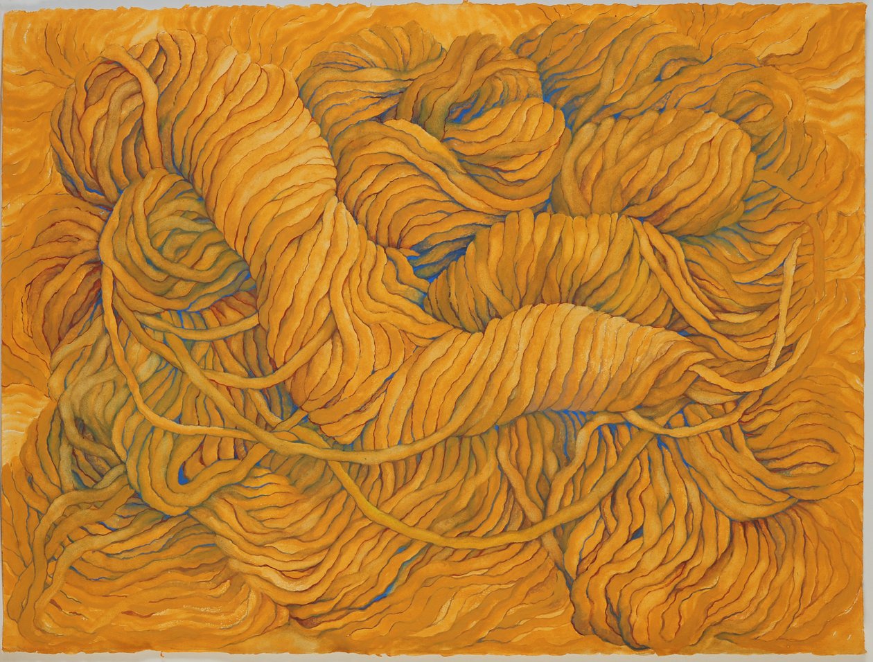Vlna okrová žluť, 2013 (kvaš na papíře) od Jeanne Maze