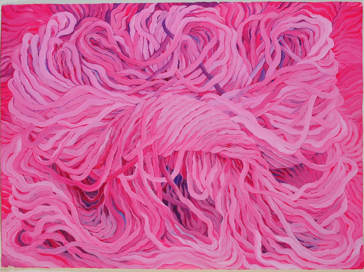 Vlna růžová, 2013 (kvaš na papíře) od Jeanne Maze