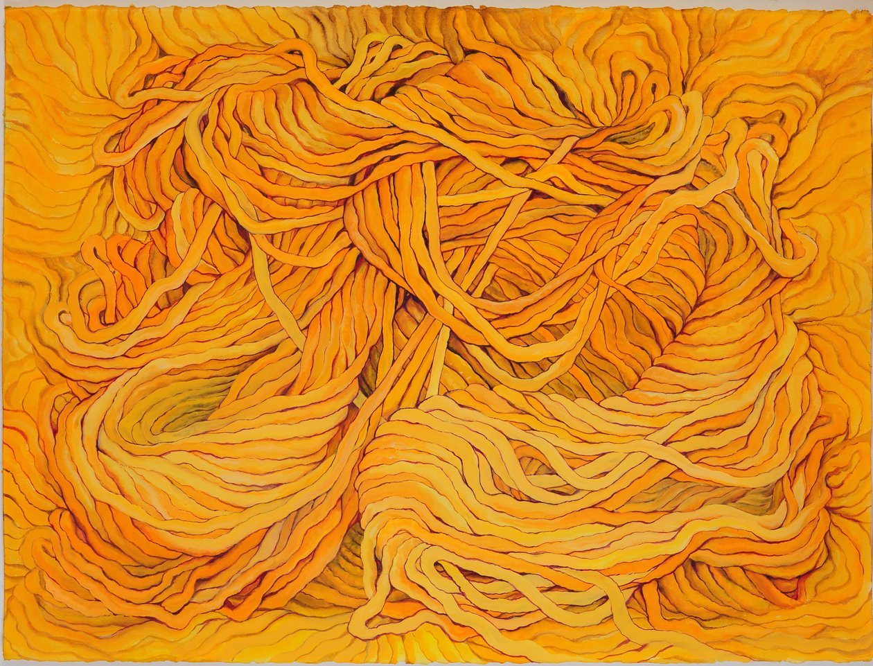 Žlutá vlna, 2013 (kvaš na papíře) od Jeanne Maze