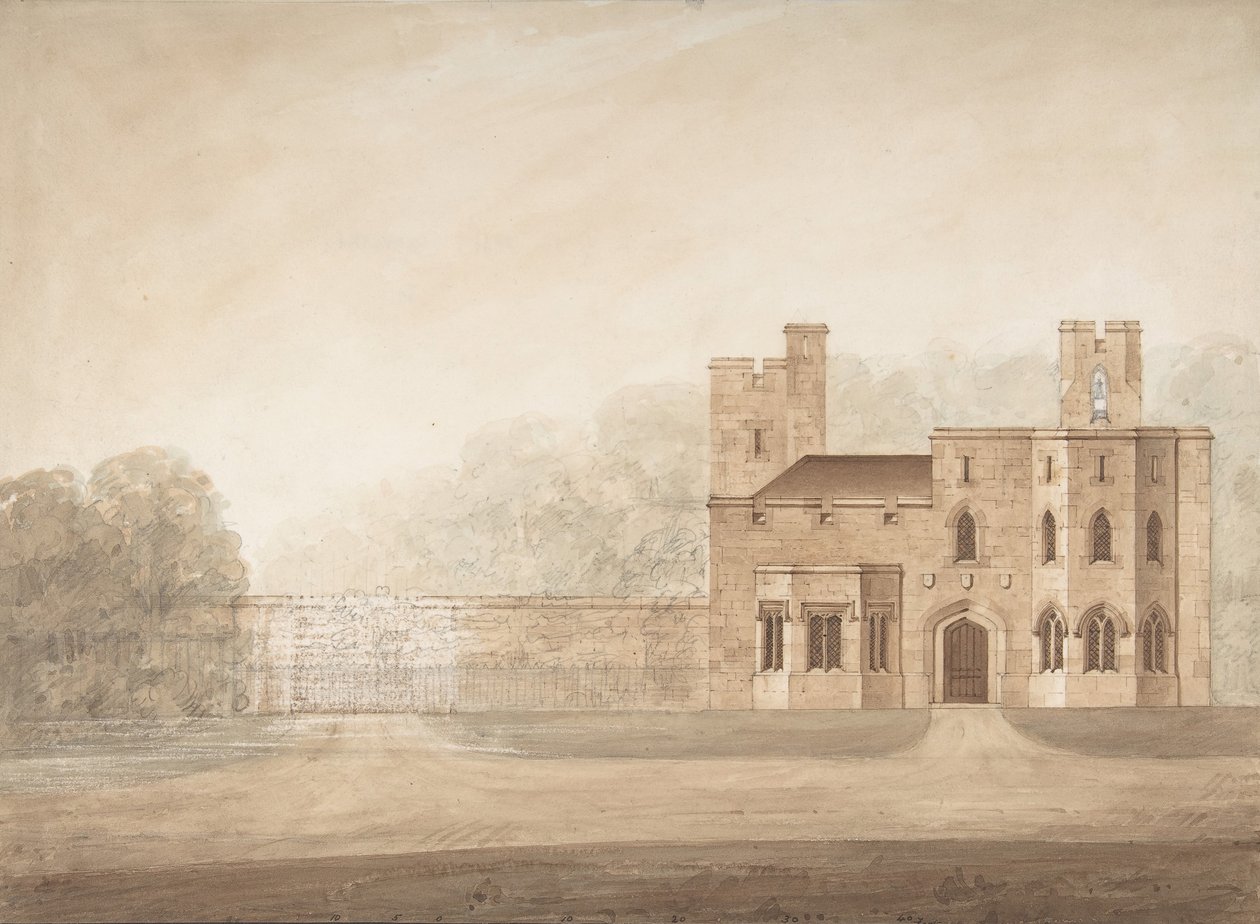 Design pro Bishopsgate Lodge, na hradě Windsor, Berkshire, ca. 1820-30. od Jeffry Wyatville