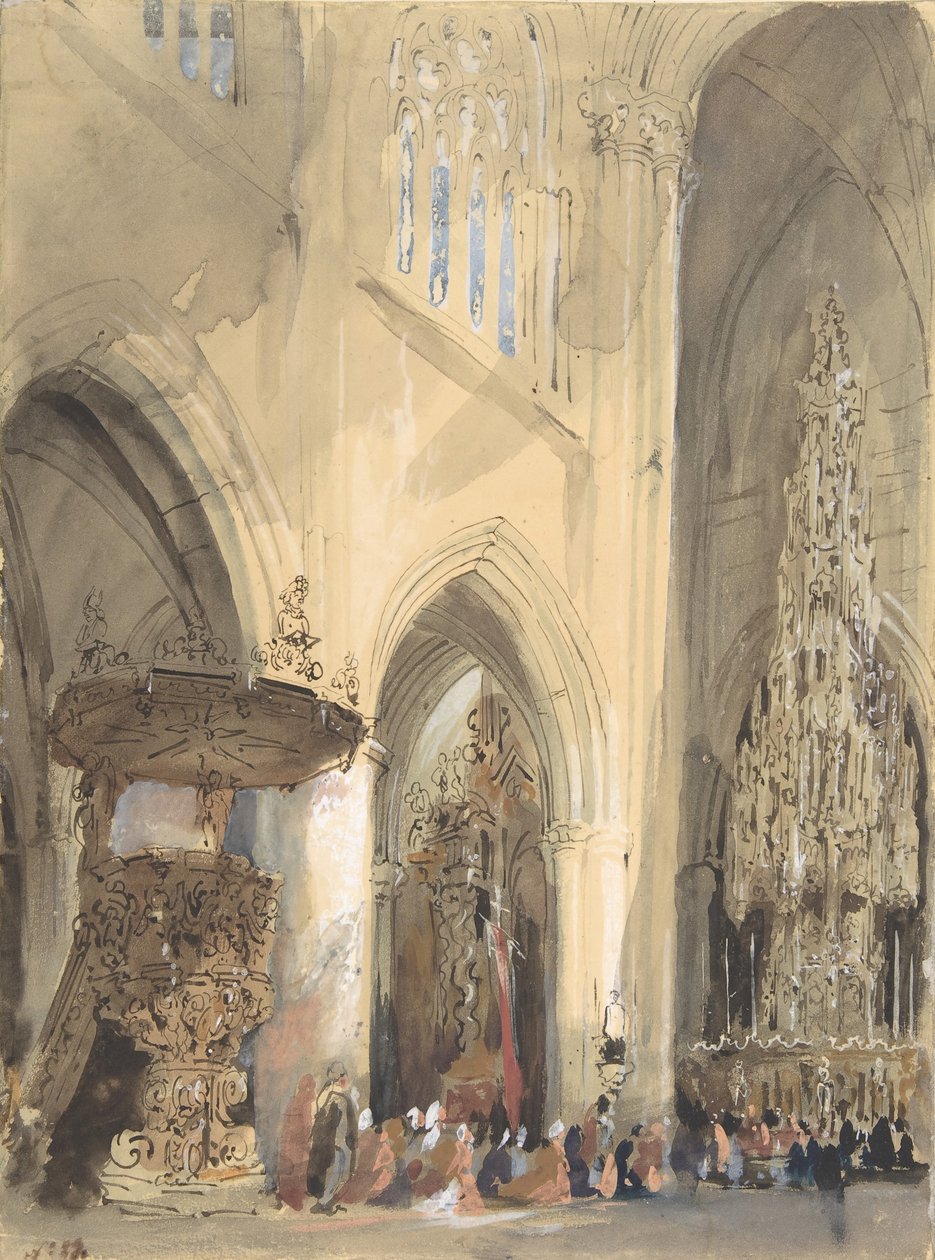 Interiér kostela sv. Jakuba, Louvain, 1807-54. od Jenaro Pérez Villaamil